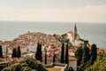 Beautiful cityscape of Piran, Slovenia, Europe. Traveling concept background. Magnificent Mediterranean landscape. Royalty Free Stock Photo