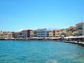 Beautiful cityscape and promenade in city of Chania on island of Crete, Greece Royalty Free Stock Photo