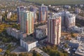 Beautiful cityscape, residential quarters in Kharkiv, Ukraine