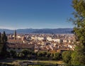 Beautiful cityscape skyline of Firenze Florence, Italy, with the bridges over the river Arno