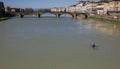 Beautiful cityscape skyline of Firenze Florence, Italy, with the bridges over the river Arno