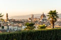 Florence, ITALY - October, 2017: Beautiful cityscape skyline of Firenze, Italy, with the bridges over the river Arno Royalty Free Stock Photo