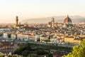 Florence, ITALY - October, 2017: Beautiful cityscape skyline of Firenze, Italy, with the bridges over the river Arno Royalty Free Stock Photo