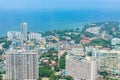 Beautiful cityscape skyline of Pattaya in Thailand from the view point. Aerial view of Pattaya city