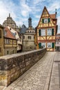 Beautiful cityscape with typical medieval german colorful architecture in Marktbreit am Main