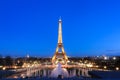 Blue hour Eiffeltower illuminated