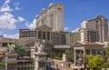 Beautiful cityscape view of Caesars Palace hotel on blue sky background. Las Vegas. Royalty Free Stock Photo