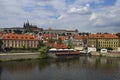 Beautiful cityscape view of the historical part of Prague. Famous Prague Castle with Saint Vitus Cathedral