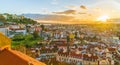 Panoramic view of Lisbon at sunset, Portugal Royalty Free Stock Photo