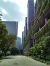 Beautiful cityview in Singapore. Hanging gardens on the skyscrapers.