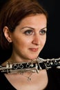 Beautiful clarinetist women