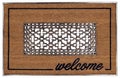 Beautiful Classic beige zute and black rubber border Outdoor Doormat with welcome text