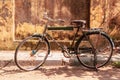 Ancient vintage bike on the street in Cochi, Kerala, India Royalty Free Stock Photo