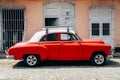 A beautiful classic car in Trinidad, Cuba. Royalty Free Stock Photo