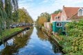 Beautiful classic Edam canal scene Royalty Free Stock Photo