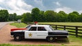Beautiful classic police car at Leipers Fork in Tennessee - LEIPERS FORK, USA - JUNE 18, 2019