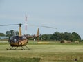 Beautiful classic Robinson R44 Raven helicopter.