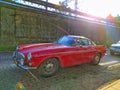 Beautiful classic vintage car Volvo P1800 parked