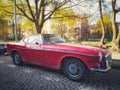 Beautiful classic vintage car Volvo P1800 parked