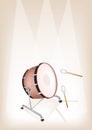 Beautiful Classical Bass Drum on Brown Stage Backg