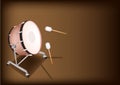 Beautiful Classical Bass Drum on Dark Brown Backgr Royalty Free Stock Photo