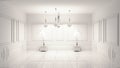 Beautiful classical luxury white interior. 3D rendering