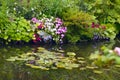 Beautiful Claude Monet`s Garden Of Giverny, Lilies Pond
