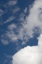 Beautiful clean blue sky with white clouds while pollution free