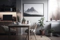 Beautiful clean cosy interior, beautiful Scandinavian lifestyle decoration. Generative Ai