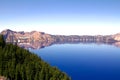 A beautiful and clean horizontal view of the Crater Lake in Oregon, US