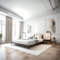 Beautiful clean master bedroom - ai generated image Royalty Free Stock Photo