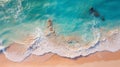 beautiful clean top view of the ocean and the beautiful sand Royalty Free Stock Photo