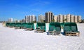 Beautiful clear blue skies on Fort Myers Beach, Florida, USA. Royalty Free Stock Photo