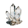 Beautiful clear crystal 3d rendering side view isolate