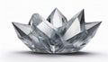 Beautiful clear crystal 3d rendering side view isolate on White background