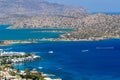Beautiful clear ocean and resorts in the town of Elounda, Crete, Greece