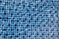 Beautiful clear, pure and transparent water in pool .Blue Mosaic Tiles. Royalty Free Stock Photo