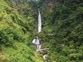 Beautiful clear river and waterfall flow in tropical forest