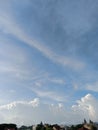 Beautiful clear sky accompanied by clean white clouds Royalty Free Stock Photo