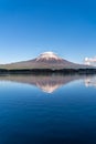 Beautiful clear sky Sunset, ducks swimming at Tanuki Lake(Tanukiko). Shizuoka prefecture, Fujinomiya-shi, Japan Royalty Free Stock Photo