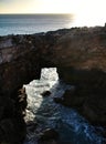 Cliff formation in Cascais called The Boca do Inferno Royalty Free Stock Photo