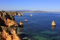 Beautiful cliff formations, Atlantic Coast, Lagos, Western Portugal.