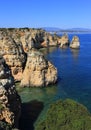 Beautiful cliff formations, Atlantic Coast, Lagos, Western Portugal.