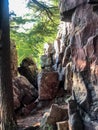 Beautiful cliff view at Devils Lake State Park in Wisconsin Royalty Free Stock Photo