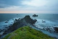 Beautiful cliffs above ocean during sunset, Patrics point, Califorinia