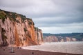 Beautiful cliffs of Dieppe at sunset, Normandy