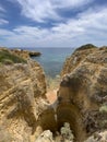 Beautiful cliffs in Olhos de Agua in Portugal