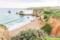 Beautiful cliffs in Pinhao Beach, Lagos, Portugal