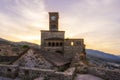 Beautiful clock tower in the castle in Gjirokaster, Albania