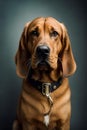 A Beautiful Close-up of an Adorable Bloodhound Dog